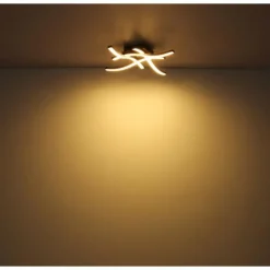 Lampes En Bois-Luminaires Globo Lighting Plafonnier Globo EVITA LED Couleur bois, Noir, 1 lumière