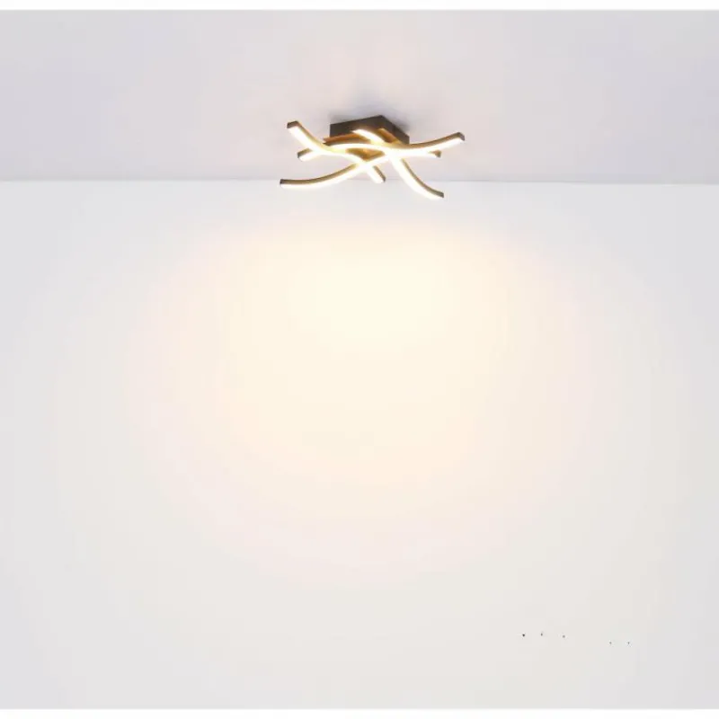 Lampes En Bois-Luminaires Globo Lighting Plafonnier Globo EVITA LED Couleur bois, Noir, 1 lumière