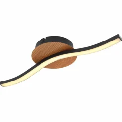 Lampes En Bois-Luminaires Globo Lighting Plafonnier Globo EVITA LED Couleur bois, Noir, 1 lumière