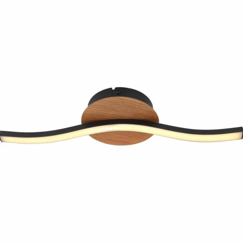 Lampes En Bois-Luminaires Globo Lighting Plafonnier Globo EVITA LED Couleur bois, Noir, 1 lumière