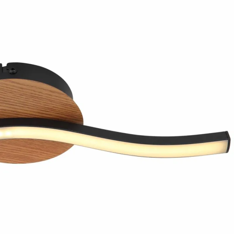 Lampes En Bois-Luminaires Globo Lighting Plafonnier Globo EVITA LED Couleur bois, Noir, 1 lumière