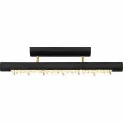 Lampes En Bois-Luminaires Globo Lighting Plafonnier Globo FELICITAS LED Noir, 1 lumière