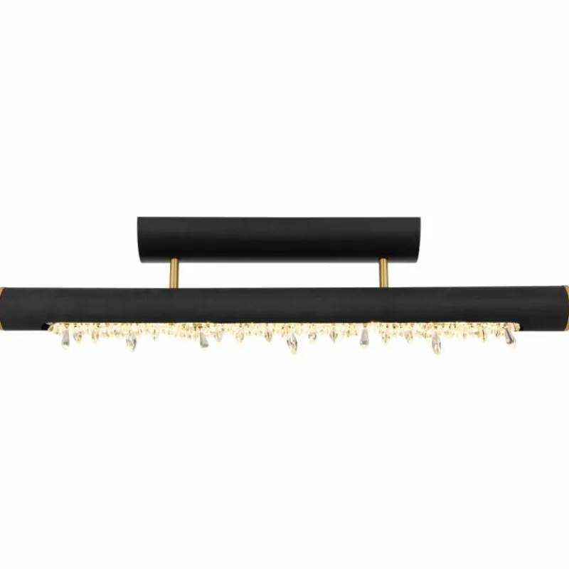 Lampes En Bois-Luminaires Globo Lighting Plafonnier Globo FELICITAS LED Noir, 1 lumière