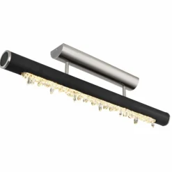 Lampes En Bois-Luminaires Globo Lighting Plafonnier Globo FELICITAS LED Nickel mat, Noir, 1 lumière