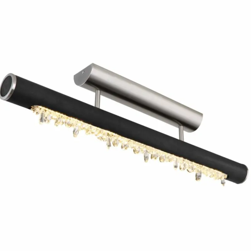 Lampes En Bois-Luminaires Globo Lighting Plafonnier Globo FELICITAS LED Nickel mat, Noir, 1 lumière