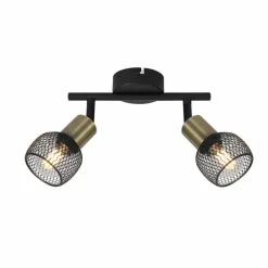 Lampes Vintages & Rétros-Luminaires Globo Lighting Plafonnier Globo FIASTRA Noir, 2 lumières