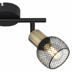 Lampes Vintages & Rétros-Luminaires Globo Lighting Plafonnier Globo FIASTRA Noir, 2 lumières