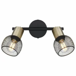 Lampes Vintages & Rétros-Luminaires Globo Lighting Plafonnier Globo FIASTRA Noir, 2 lumières