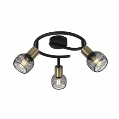 Lampes Vintages & Rétros-Luminaires Globo Lighting Plafonnier Globo FIASTRA Noir, 3 lumières