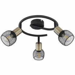Lampes Vintages & Rétros-Luminaires Globo Lighting Plafonnier Globo FIASTRA Noir, 3 lumières