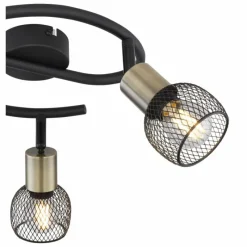 Lampes Vintages & Rétros-Luminaires Globo Lighting Plafonnier Globo FIASTRA Noir, 3 lumières