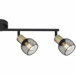 Lampes Vintages & Rétros-Luminaires Globo Lighting Plafonnier Globo FIASTRA Noir, 4 lumières
