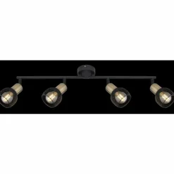 Lampes Vintages & Rétros-Luminaires Globo Lighting Plafonnier Globo FIASTRA Noir, 4 lumières