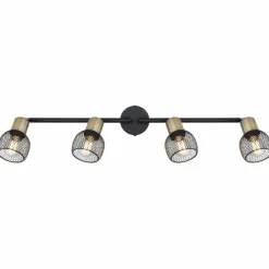 Lampes Vintages & Rétros-Luminaires Globo Lighting Plafonnier Globo FIASTRA Noir, 4 lumières