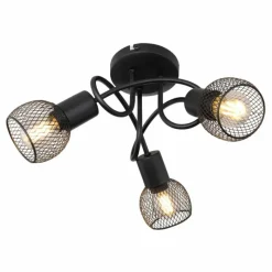 Lampes Vintages & Rétros-Luminaires Globo Lighting Plafonnier Globo FIASTRA Noir, 3 lumières