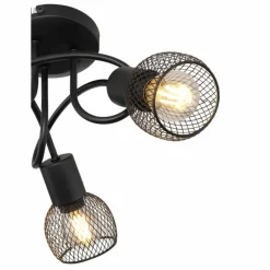 Lampes Vintages & Rétros-Luminaires Globo Lighting Plafonnier Globo FIASTRA Noir, 3 lumières