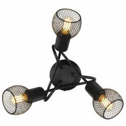 Lampes Vintages & Rétros-Luminaires Globo Lighting Plafonnier Globo FIASTRA Noir, 3 lumières