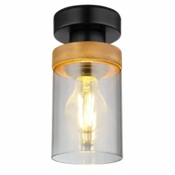 Suspension Verre Fumé-Luminaires Globo Lighting Plafonnier Globo FINCA Écru, Noir, 1 lumière