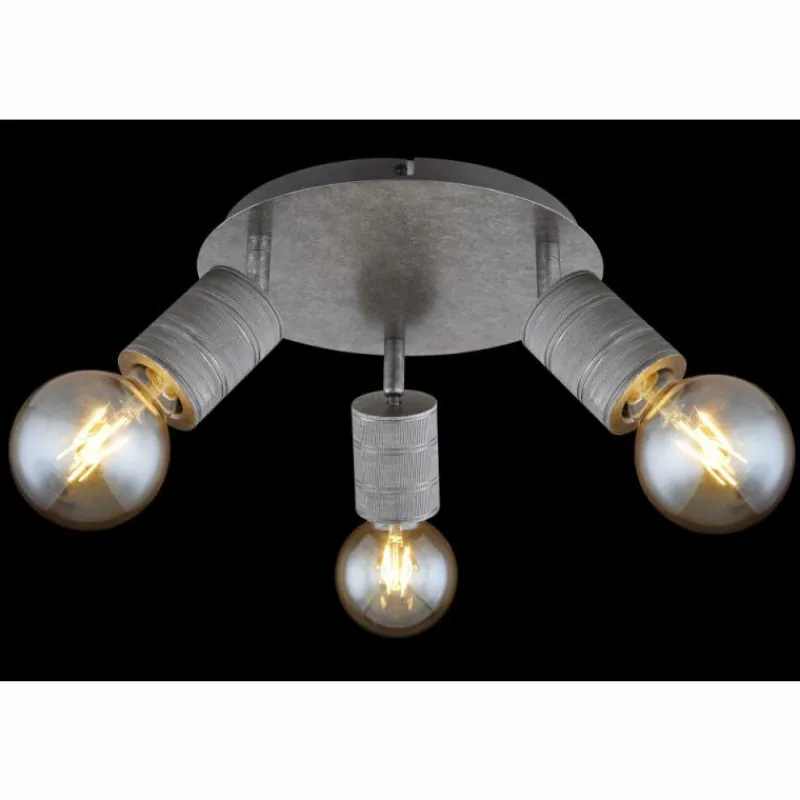 Luminaires Globo Lighting Plafonnier Globo FREDDY Argent Oxydé, 3 lumières* Plafonniers