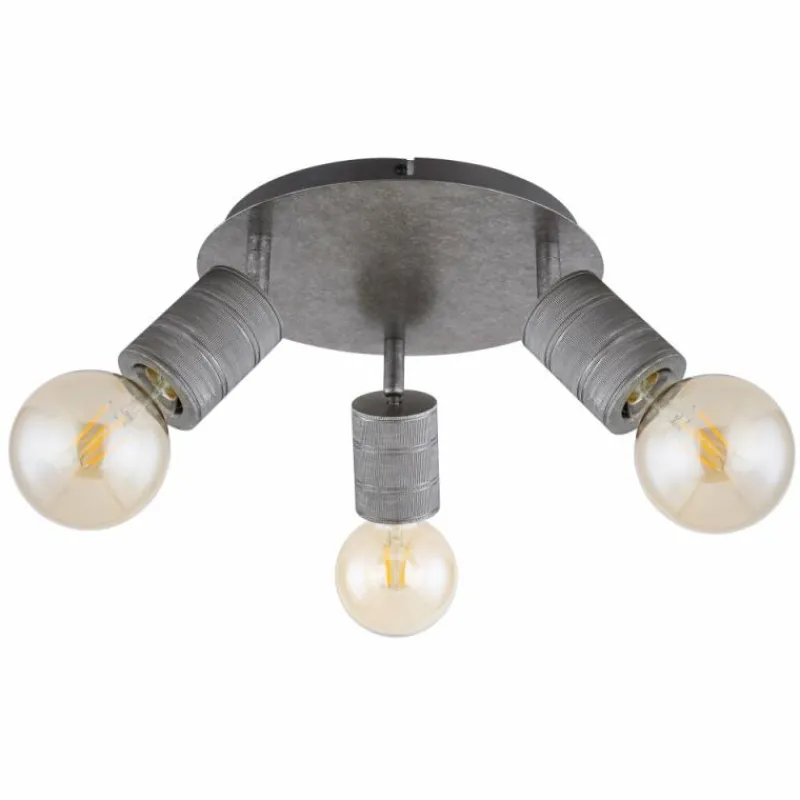 Luminaires Globo Lighting Plafonnier Globo FREDDY Argent Oxydé, 3 lumières* Plafonniers
