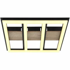 Lampes En Bois-Luminaires Globo Lighting Plafonnier Globo FROOMY LED Couleur bois, Noir, 1 lumière