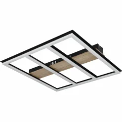 Lampes En Bois-Luminaires Globo Lighting Plafonnier Globo FROOMY LED Couleur bois, Noir, 1 lumière