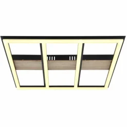 Lampes En Bois-Luminaires Globo Lighting Plafonnier Globo FROOMY LED Couleur bois, Noir, 1 lumière