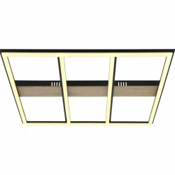 Lampes En Bois-Luminaires Globo Lighting Plafonnier Globo FROOMY LED Couleur bois, Noir, 1 lumière