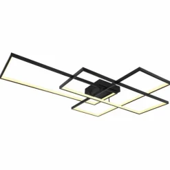 Luminaires Globo Lighting Plafonnier Globo GABRIEL LED Noir, 1 lumière, Télécommandes* Éclairage Led