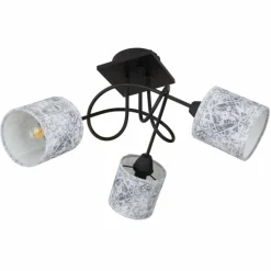 Lampes En Tissu-Luminaires Globo Lighting Plafonnier Globo GABRIELE Noir, 3 lumières