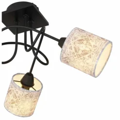 Lampes En Tissu-Luminaires Globo Lighting Plafonnier Globo GABRIELE Noir, 3 lumières