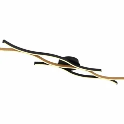 Lampes En Bois-Luminaires Globo Lighting Plafonnier Globo GERONIMO LED Couleur bois, Noir, 1 lumière