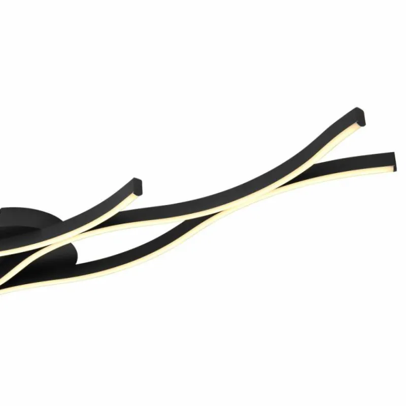 Lampes En Bois-Luminaires Globo Lighting Plafonnier Globo GERONIMO LED Couleur bois, Noir, 1 lumière