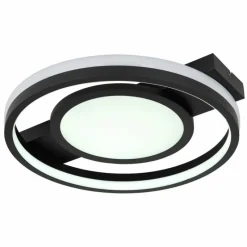 Luminaires Globo Lighting Plafonnier Globo GISELL LED Noir, 1 lumière, Télécommandes, Changeur de couleurs* Éclairage Led