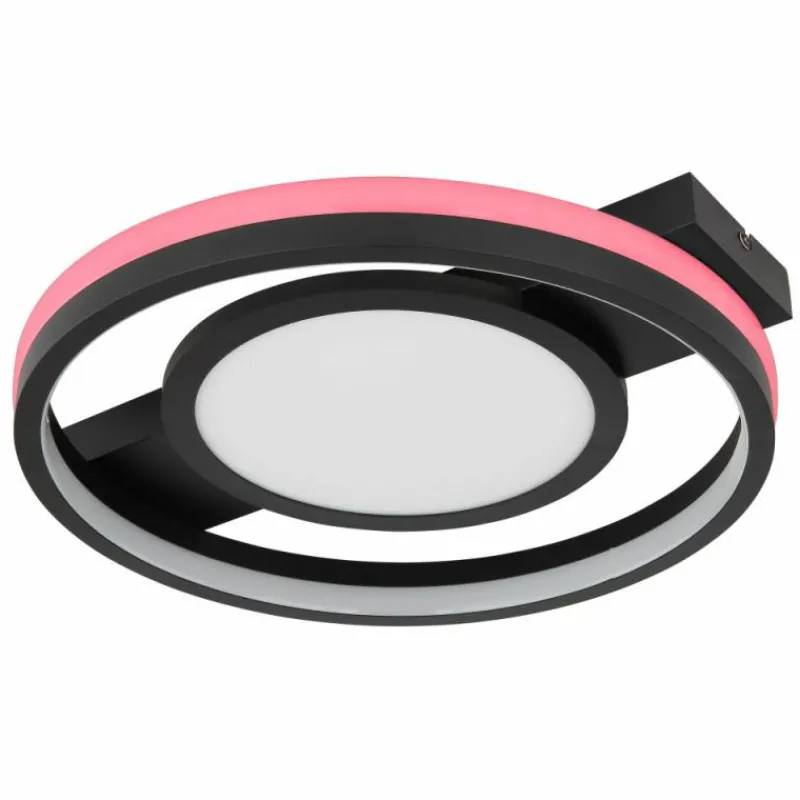 Luminaires Globo Lighting Plafonnier Globo GISELL LED Noir, 1 lumière, Télécommandes, Changeur de couleurs* Éclairage Led