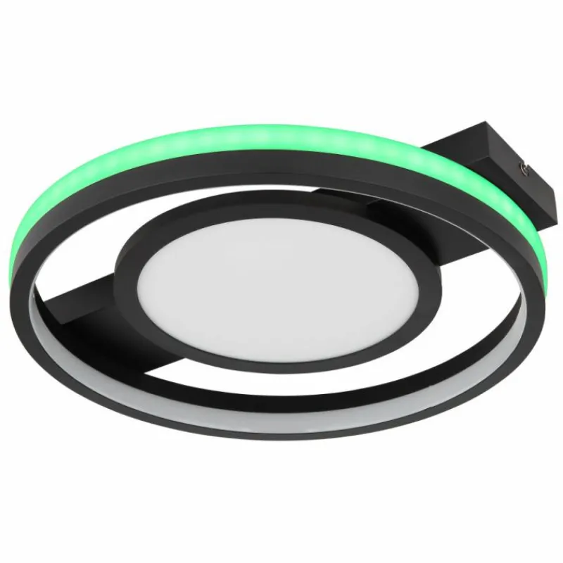 Luminaires Globo Lighting Plafonnier Globo GISELL LED Noir, 1 lumière, Télécommandes, Changeur de couleurs* Éclairage Led