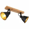 Lampes Industrielles-Luminaires Globo Lighting Plafonnier Globo GÜNTHER Bois clair, 2 lumières