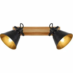 Lampes Industrielles-Luminaires Globo Lighting Plafonnier Globo GÜNTHER Bois clair, 2 lumières