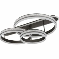 Luminaires Globo Lighting Plafonnier Globo GROUNI LED Titane, 1 lumière, Télécommandes* Éclairage Led