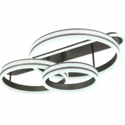 Luminaires Globo Lighting Plafonnier Globo GROUNI LED Titane, 1 lumière, Télécommandes* Éclairage Led