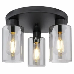 Luminaires Globo Lighting Plafonnier Globo HADERA Noir, 3 lumières