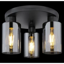 Luminaires Globo Lighting Plafonnier Globo HADERA Noir, 3 lumières