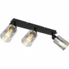 Suspension Verre Fumé-Luminaires Globo Lighting Plafonnier Globo HADERA Noir, 3 lumières