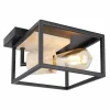 Lampes En Bois-Luminaires Globo Lighting Plafonnier Globo HAGAR Bois clair, Noir, 1 lumière