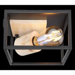 Lampes En Bois-Luminaires Globo Lighting Plafonnier Globo HAGAR Bois clair, Noir, 1 lumière