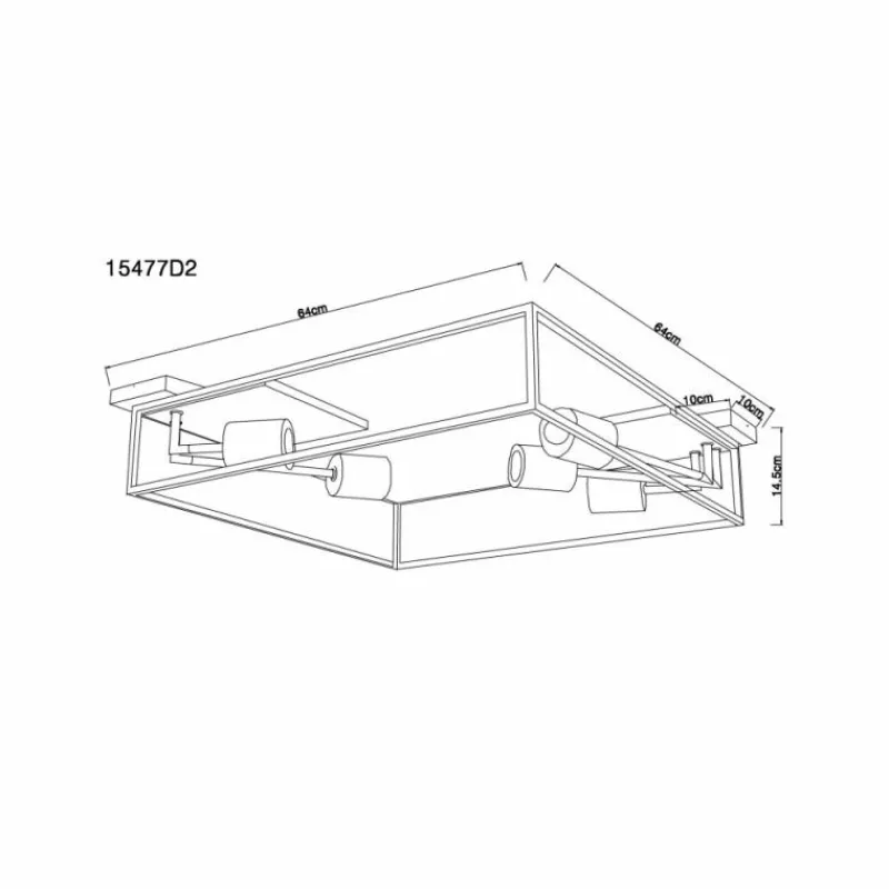 Lampes En Bois-Luminaires Globo Lighting Plafonnier Globo HAGAR Bois clair, Noir, 5 lumières