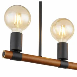 Lampes En Bois-Luminaires Globo Lighting Plafonnier Globo HEINRICH Bois foncé, Noir, 3 lumières