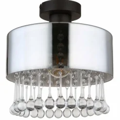 Suspension Verre Fumé-Luminaires Globo Lighting Plafonnier Globo HENDRY Noir, 1 lumière