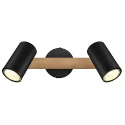 Lampes En Bois-Luminaires Globo Lighting Plafonnier Globo HERTI Brun, Noir, 2 lumières