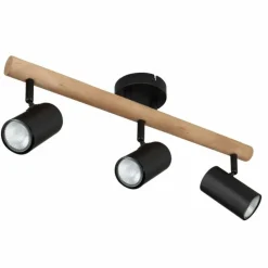 Lampes En Bois-Luminaires Globo Lighting Plafonnier Globo HERTI Brun, Noir, 3 lumières